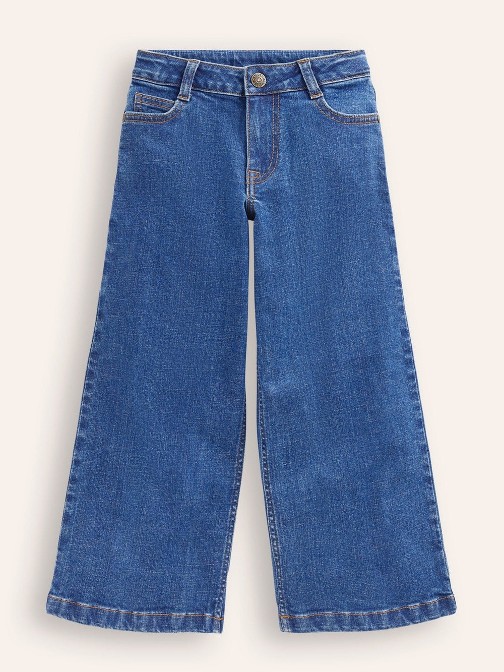 Mini Boden Wide-Leg Jeans in Medium Blue Denim Sz 4Y